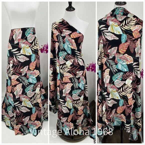 BlackPink/Green/Yellow Tropical SARONG Pareo Lavalava Beach Skirt Summer Scarf - Picture 2 of 3